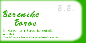 berenike boros business card